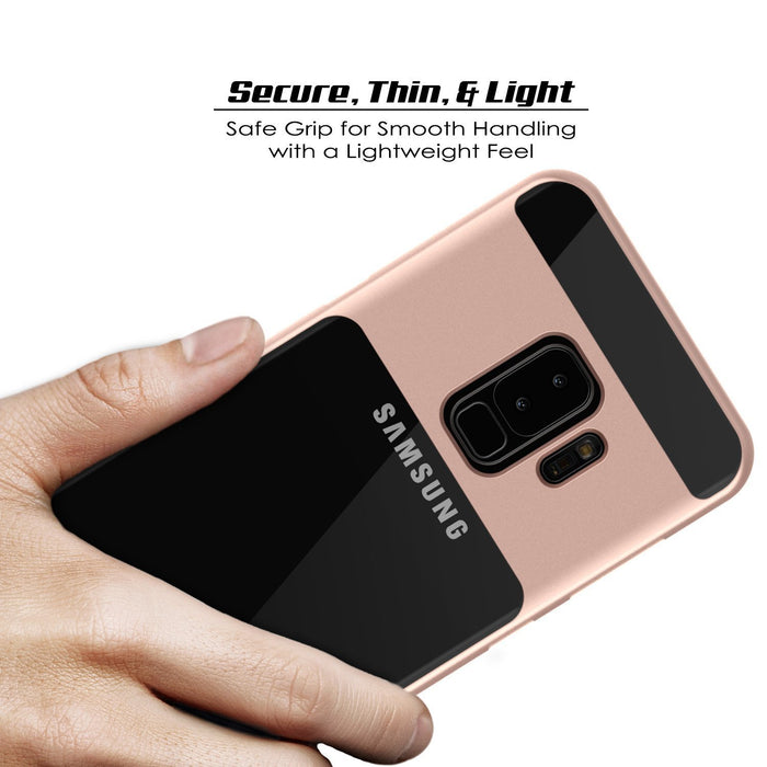 Galaxy S9+ Plus Case, PUNKcase [LUCID 3.0 Series] [Slim Fit] [Clear Back] Armor Cover w/ Integrated Kickstand, Anti-Shock System & PUNKSHIELD Screen Protector for Samsung Galaxy S9+ Plus [Rose Gold] (Color in image: Teal)