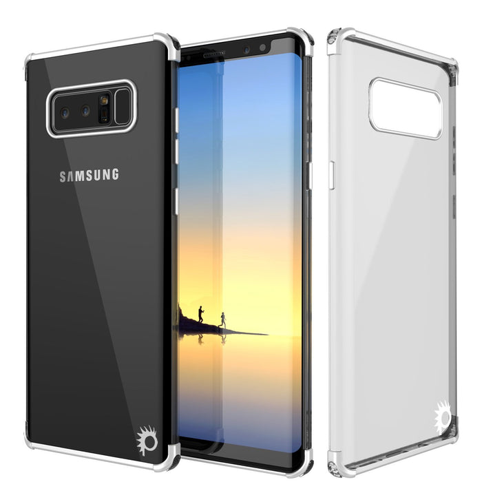Note 8 Case, Punkcase [BLAZE SERIES] Protective Cover W/ PunkShield Screen Protector [Shockproof] [Slim Fit] for Samsung Galaxy Note 8 [Silver] (Color in image: Silver)