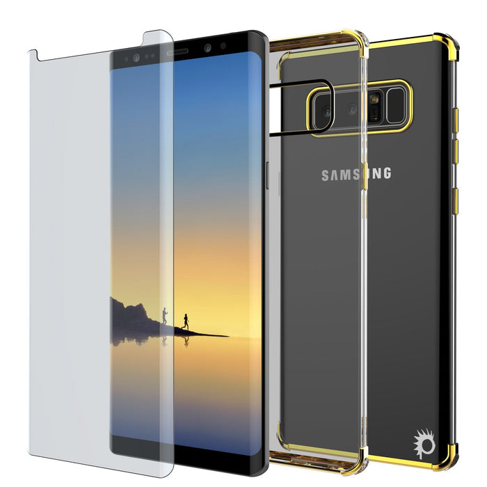 Note 8 Case, Punkcase [BLAZE SERIES] Protective Cover W/ PunkShield Screen Protector [Shockproof] [Slim Fit] for Samsung Galaxy Note 8 [Gold] (Color in image: Black)