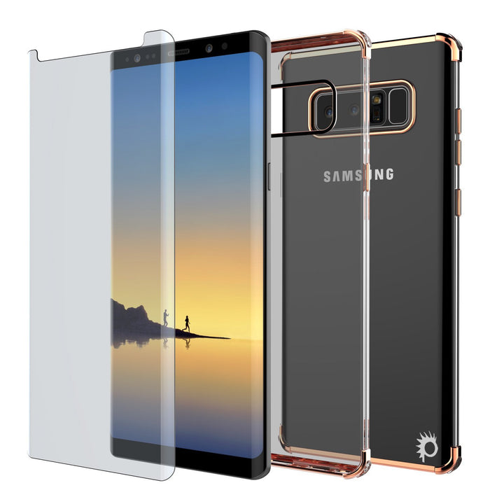 Note 8 Case, Punkcase [BLAZE SERIES] Protective Cover W/ PunkShield Screen Protector [Shockproof] [Slim Fit] for Samsung Galaxy Note 8 [Rose Gold] (Color in image: Black)