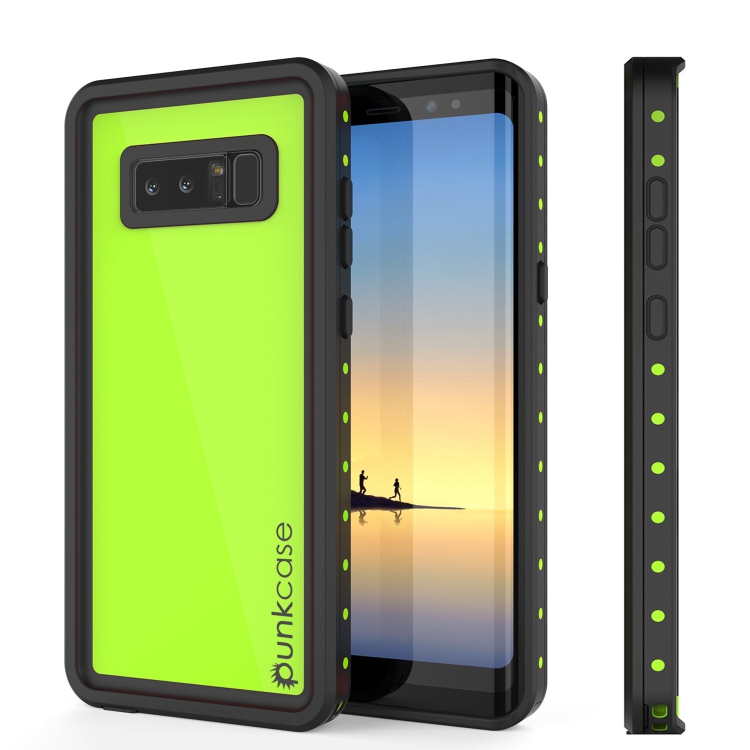 Galaxy Note 8 Waterproof Case PunkCase StudStar Light Green Thin 6.6ft Underwater IP68 ShockProof (Color in image: light green)