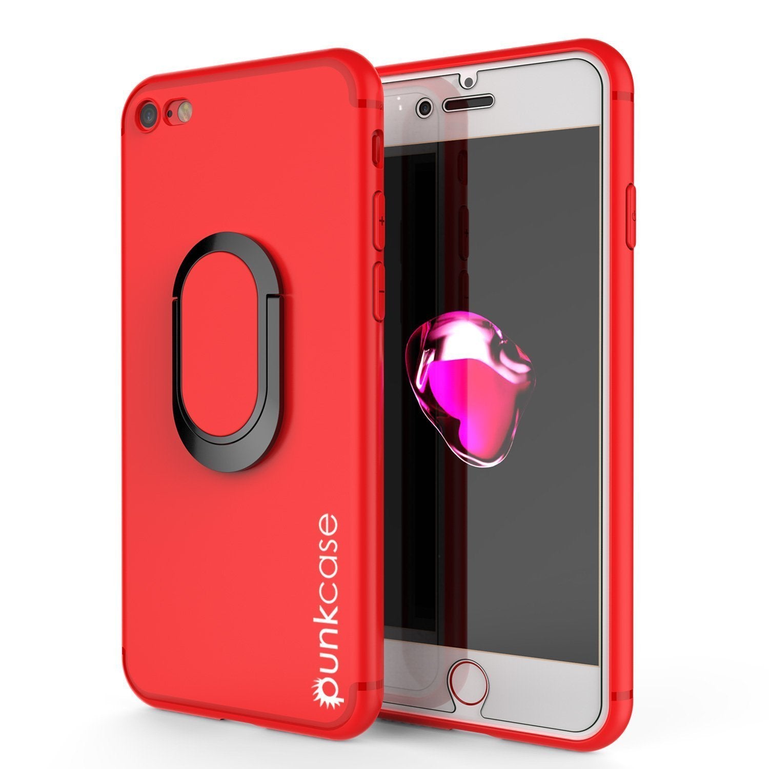 iPhone SE (4.7") Case, Punkcase Magnetix Protective TPU Cover W/ Kickstand, Tempered Glass Screen Protector [Red] (Color in image: red)