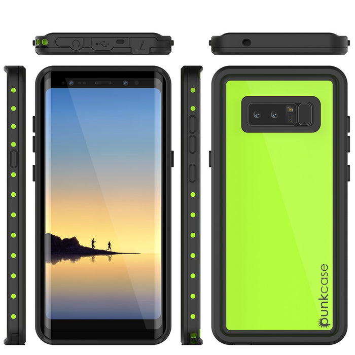 Galaxy Note 8 Waterproof Case PunkCase StudStar Light Green Thin 6.6ft Underwater IP68 ShockProof (Color in image: light blue)