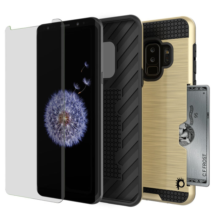 Galaxy S9 Plus Case, PUNKcase [SLOT Series] [Slim Fit] Dual-Layer Armor Cover w/Integrated Anti-Shock System [Gold] (Color in image: White)