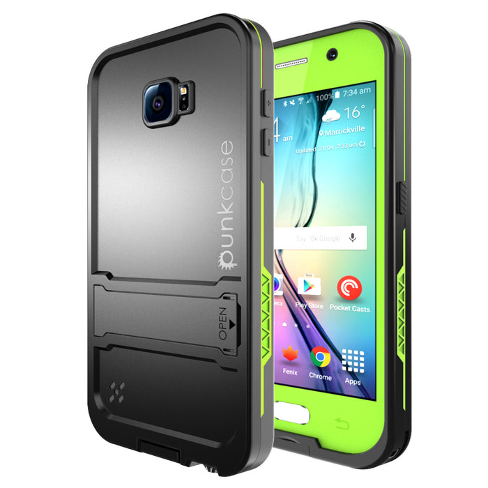 Galaxy S6 Waterproof Case, Punkcase SpikeStar Light Green Water/Shock/Dirt Proof | Lifetime Warranty (Color in image: light green)