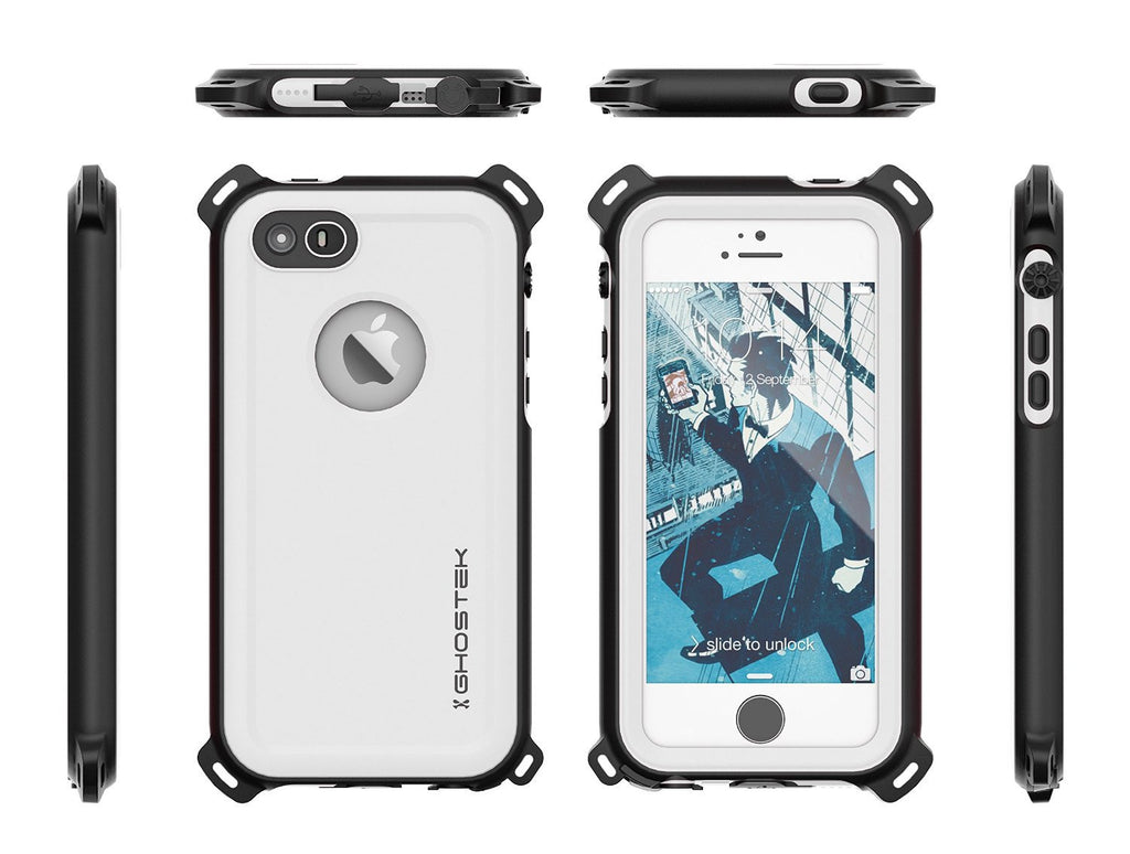 iPhone SE/5S/5 Waterproof Case, Ghostek® Nautical White Series| Underwater | Aluminum Frame (Color in image: Teal)