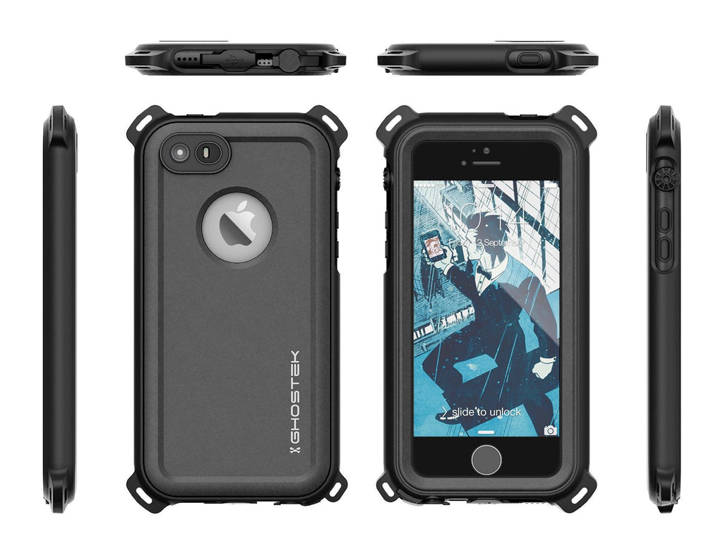 iPhone SE/5S/5 Waterproof Case, Ghostek® Nautical Black Series| Underwater | Aluminum Frame (Color in image: Teal)