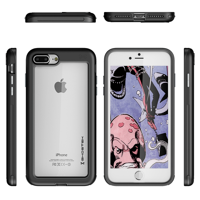 iPhone 8+ Plus Waterproof Case, Ghostek® Atomic Series | Shockproof | Dirt-proof | Snow-proof | [BLACK] (Color in image: Gold)