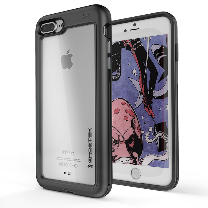 iPhone 8+ Plus Waterproof Case, Ghostek® Atomic Series | Shockproof | Dirt-proof | Snow-proof | [BLACK] (Color in image: Black)