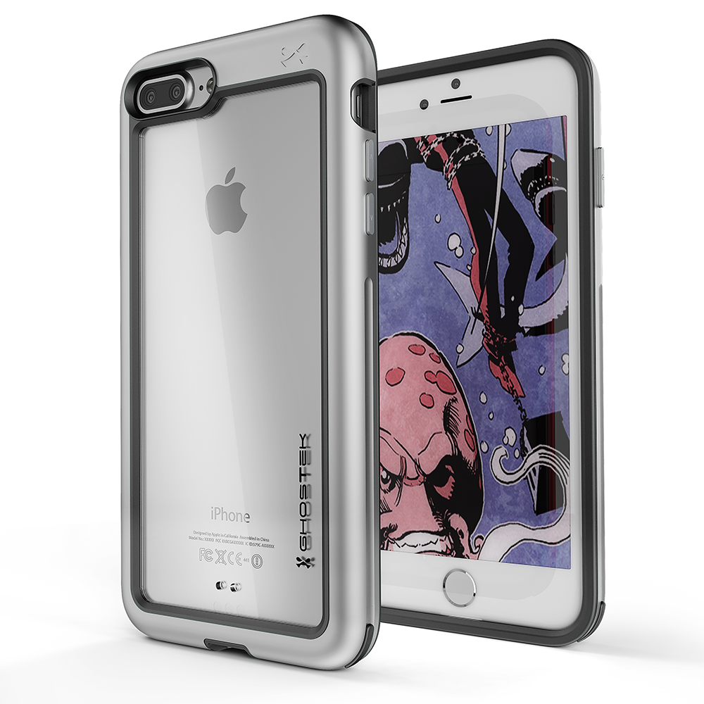 iPhone 8+ Plus Waterproof Case, Ghostek® Atomic Series | Shockproof | Dirt-proof | Snow-proof | Ultra Fit | [SILVER] (Color in image: Silver)