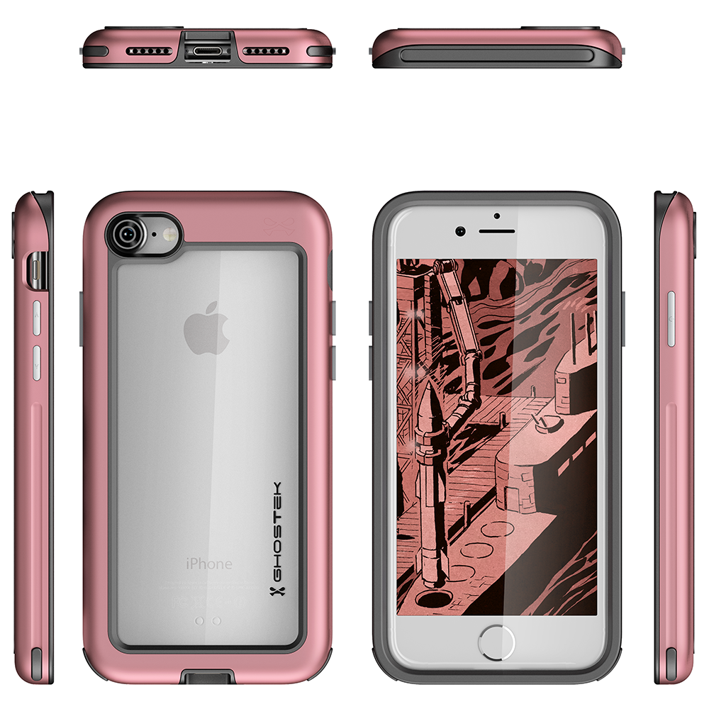 iPhone 7 Case, Ghostek®  Atomic Slim Series  for  iPhone 7 Rugged Heavy Duty Case [PINK] (Color in image: Gold)