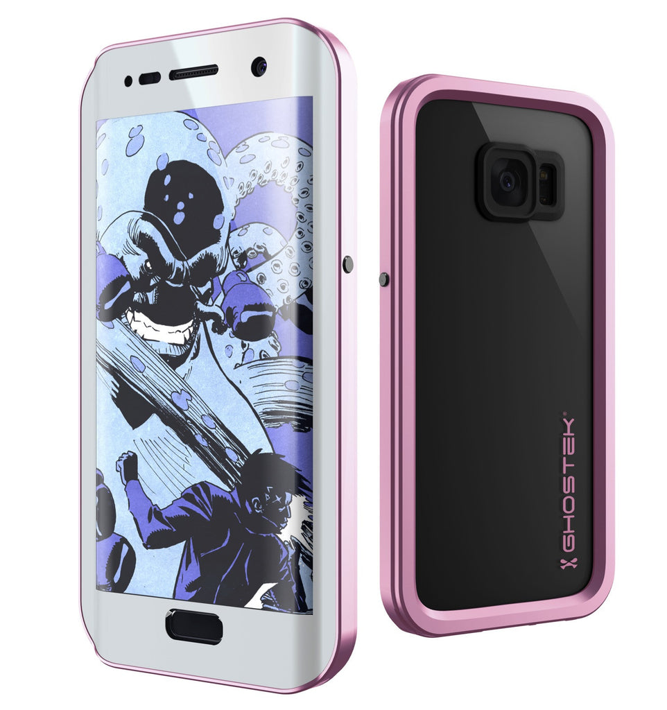 Galaxy S7 EDGE Waterproof Case, Ghostek Atomic 2.0 Pink Shock/Dirt/Snow Proof | Lifetime Warranty (Color in image: Pink)