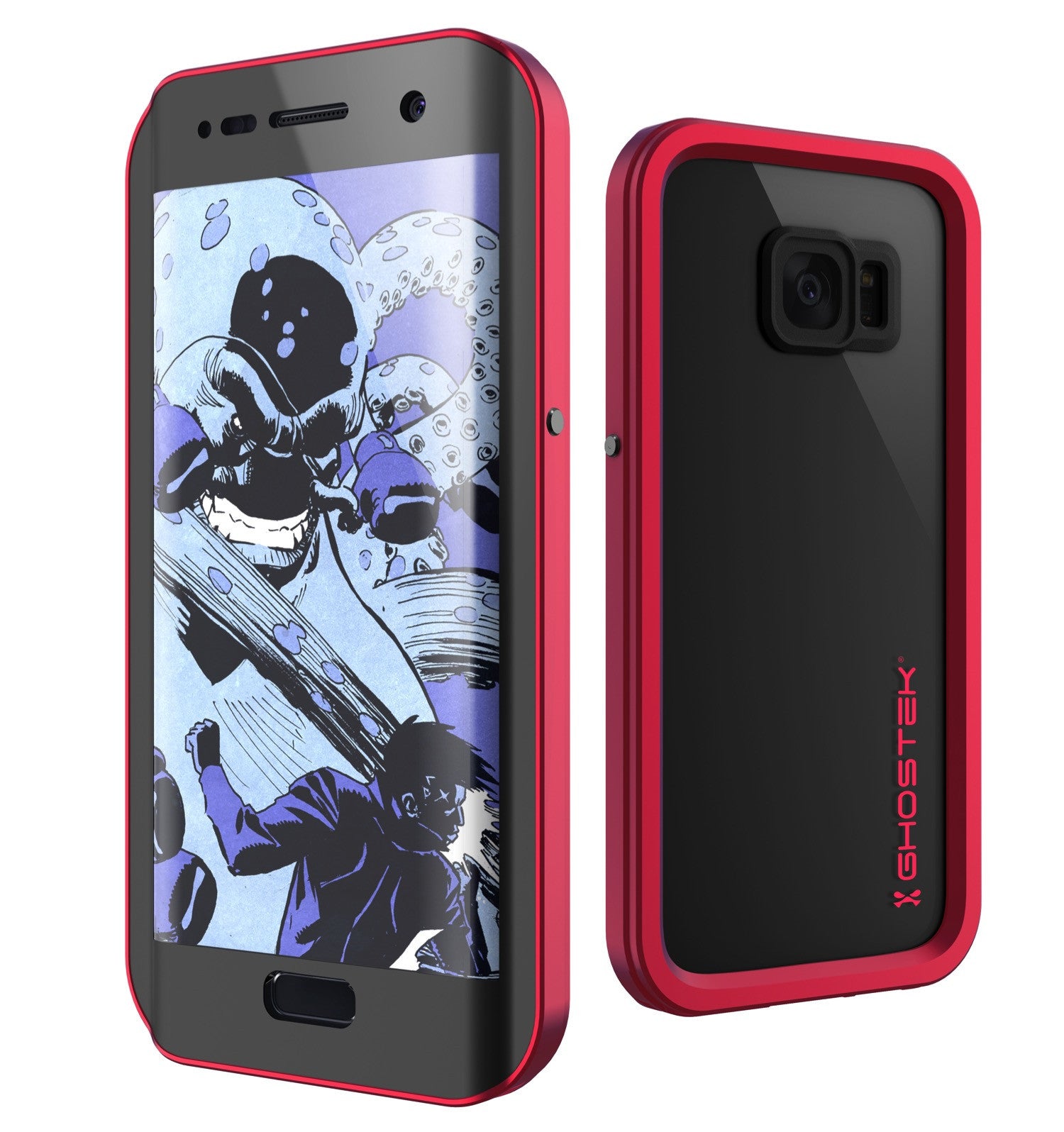 Galaxy S7 EDGE Waterproof Case, Ghostek Atomic 2.0 Red Shock/Dirt/Snow Proof | Lifetime Warranty (Color in image: Red)