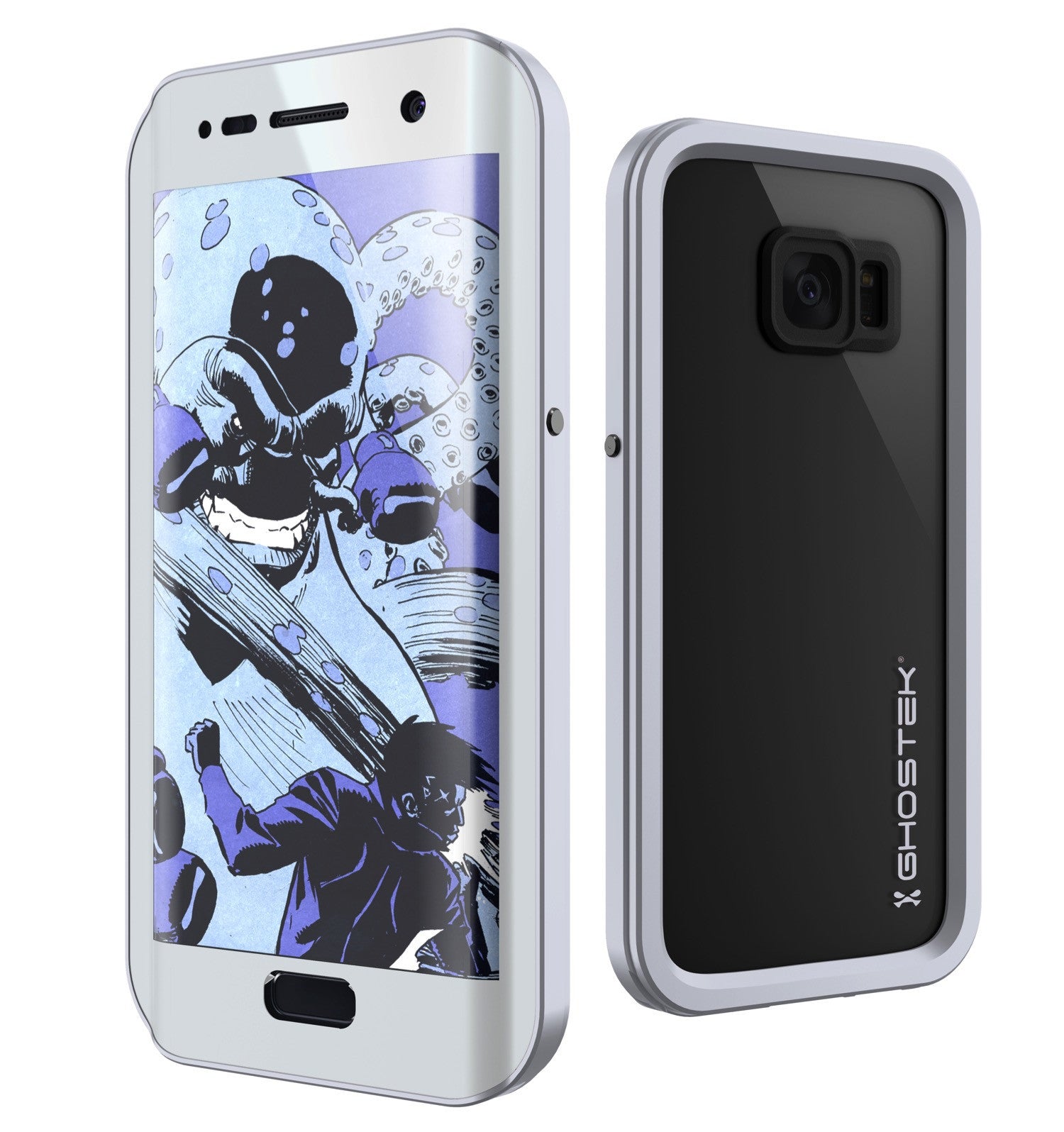 Galaxy S7 EDGE Waterproof Case, Ghostek Atomic 2.0 Silver Shock/Dirt/Snow Proof | Lifetime Warranty (Color in image: Silver)