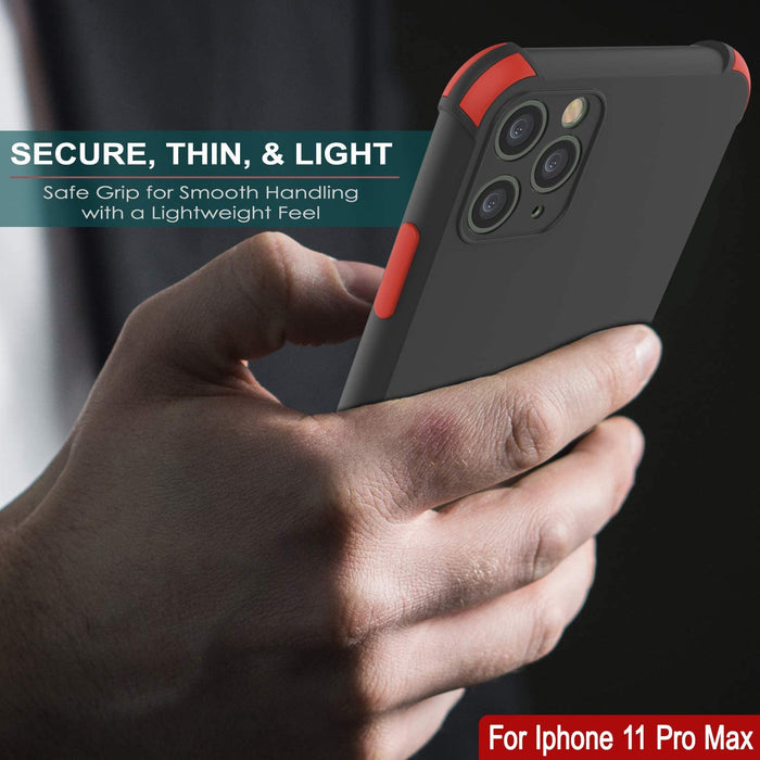 Punkcase Protective & Lightweight TPU Case [Sunshine Series] for iPhone 11 Pro Max [Black] (Color in image: Rose)