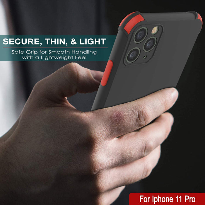 Punkcase Protective & Lightweight TPU Case [Sunshine Series] for iPhone 11 Pro [Black] (Color in image: Rose)