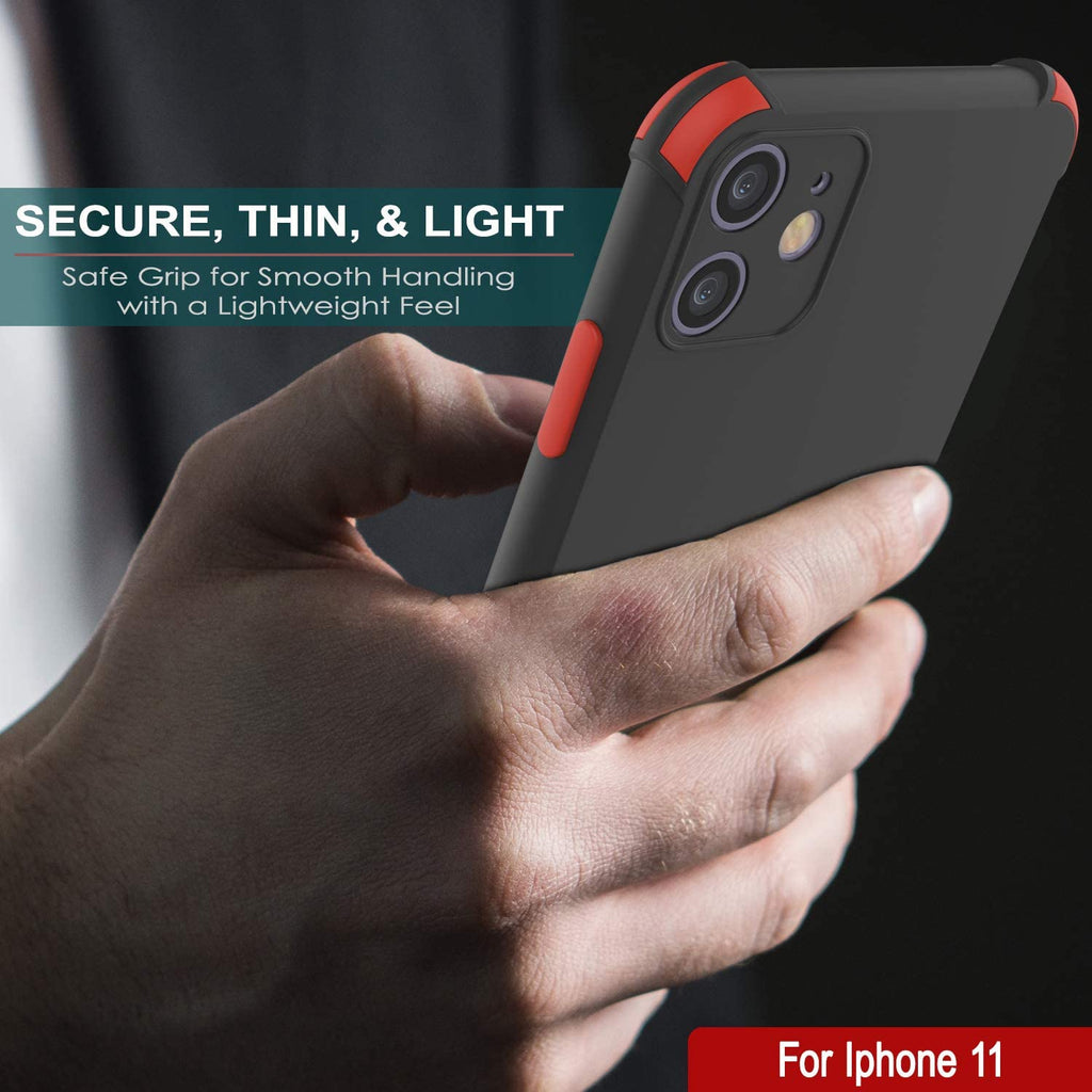Punkcase Protective & Lightweight TPU Case [Sunshine Series] for iPhone 11 [Black] (Color in image: Rose)
