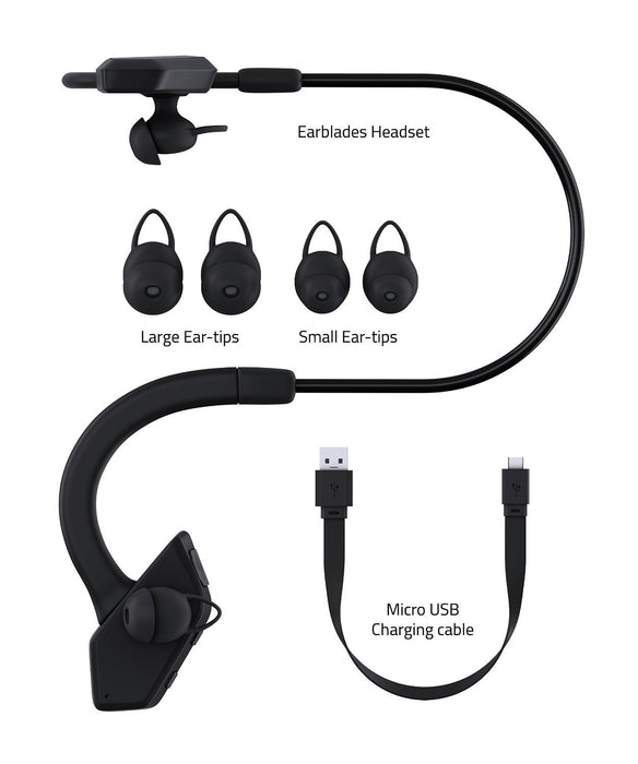Headphones Bluetooth, Ghostek Earblades Red Sweatproof Bluetooth 4.1 Headphones Water Resistant (Color in image: white / black)