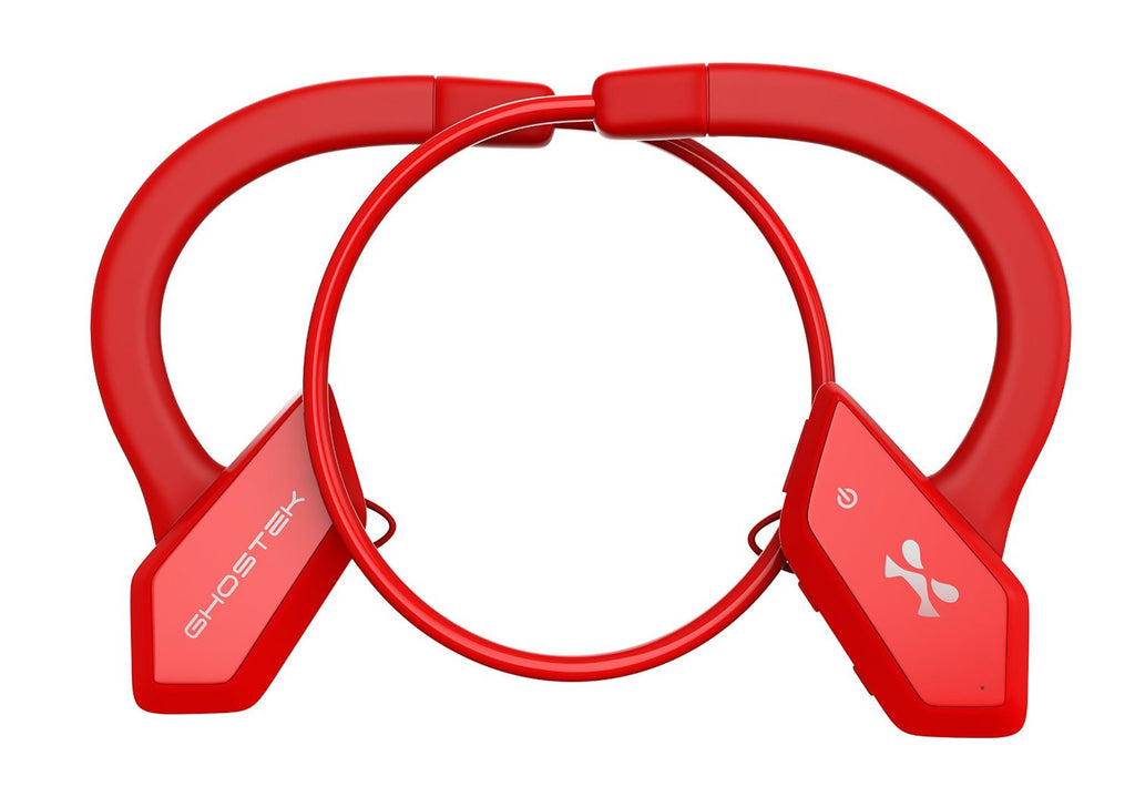 Headphones Bluetooth, Ghostek Earblades Red Sweatproof Bluetooth 4.1 Headphones Water Resistant (Color in image: pink)