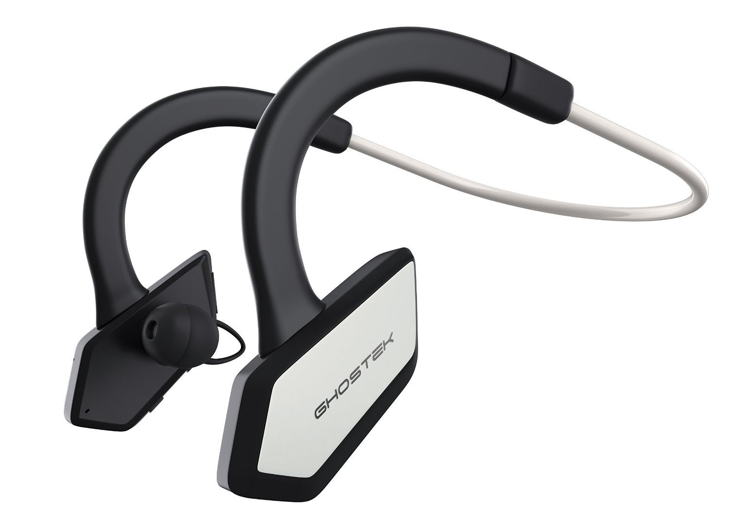Headphones Bluetooth Ghostek Earblades White/Black Sweatproof Bluetooth4.1 Headphones WaterResistant (Color in image: white / black)