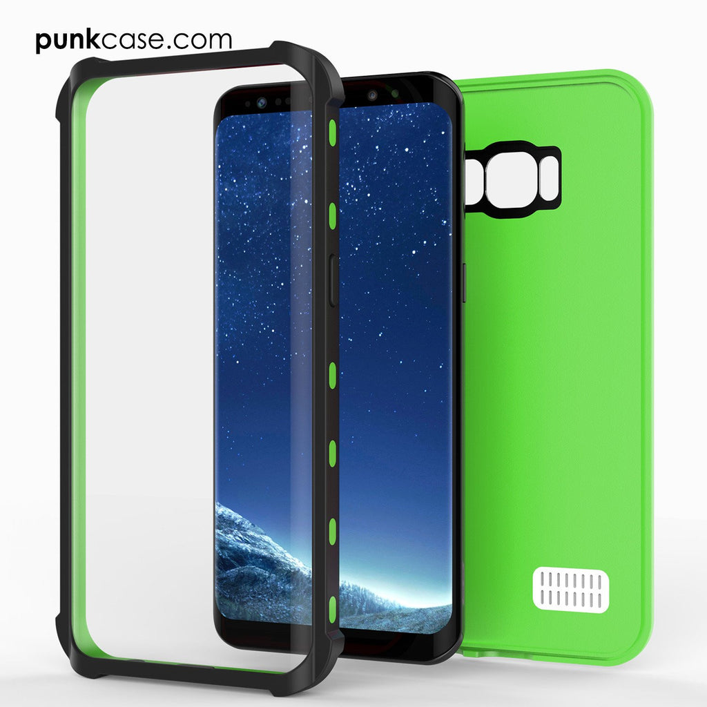 Protector [PURPLE]Galaxy S8 Waterproof Case, Punkcase [KickStud Series] [Slim Fit] [IP68 Certified] [Shockproof] [Snowproof] Armor Cover [Green] (Color in image: White)
