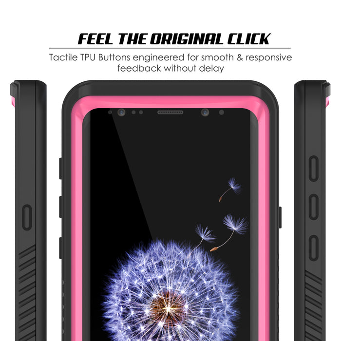 Galaxy S9 PLUS Waterproof Case, Punkcase [Extreme Series] [Slim Fit] [IP68 Certified] [Shockproof] [Snowproof] [Dirproof] Armor Cover W/ Built In Screen Protector for Samsung Galaxy S9+ [Pink] (Color in image: White)