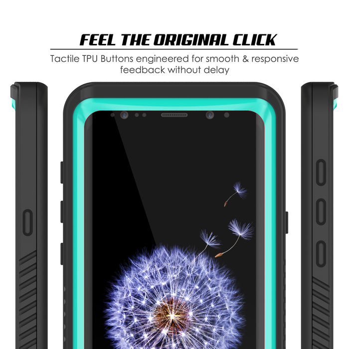 Galaxy S9 Waterproof Case, Punkcase [Extreme Series] [Slim Fit] [IP68 Certified] [Shockproof] [Snowproof] [Dirproof] Armor Cover W/ Built In Screen Protector for Samsung Galaxy S9 [Teal] (Color in image: Light Blue)