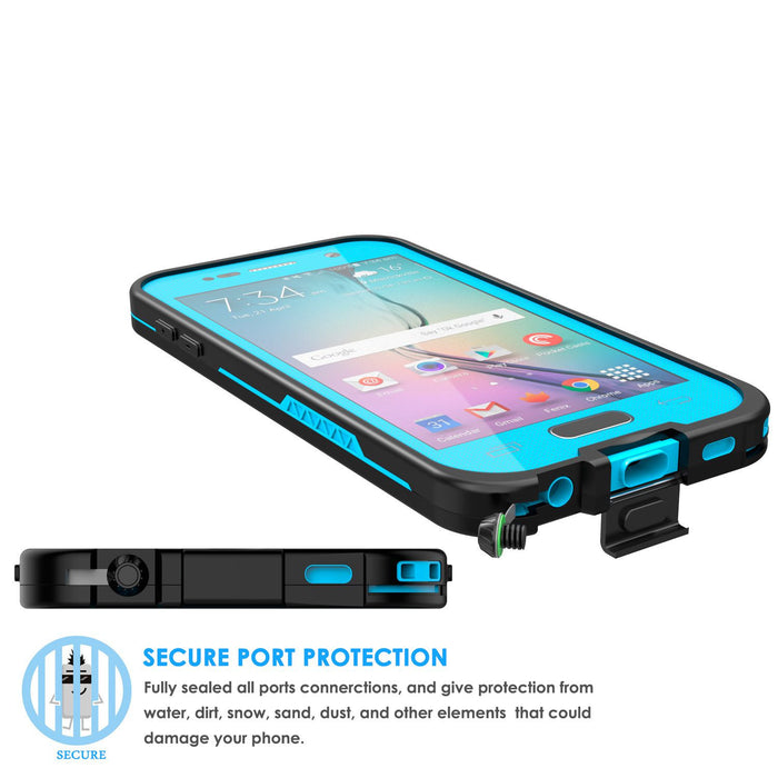 Galaxy S6 Waterproof Case, Punkcase SpikeStar Light Blue Water/Shock/Dirt Proof | Lifetime Warranty (Color in image: pink)