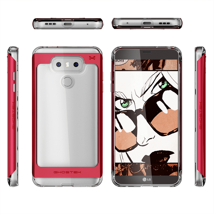 LG G6 Case, Ghostek® Cloak 2.0 Red Series w/ Explosion-Proof Screen Protector | Aluminum Frame 