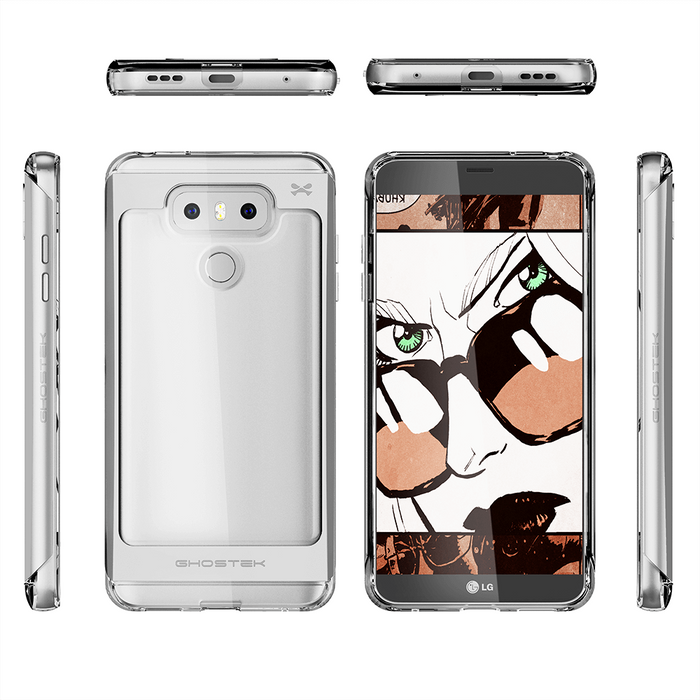 LG G6 Case, Ghostek® Cloak 2.0 Silver Series w/ Explosion-Proof Screen Protector | Aluminum Frame 
