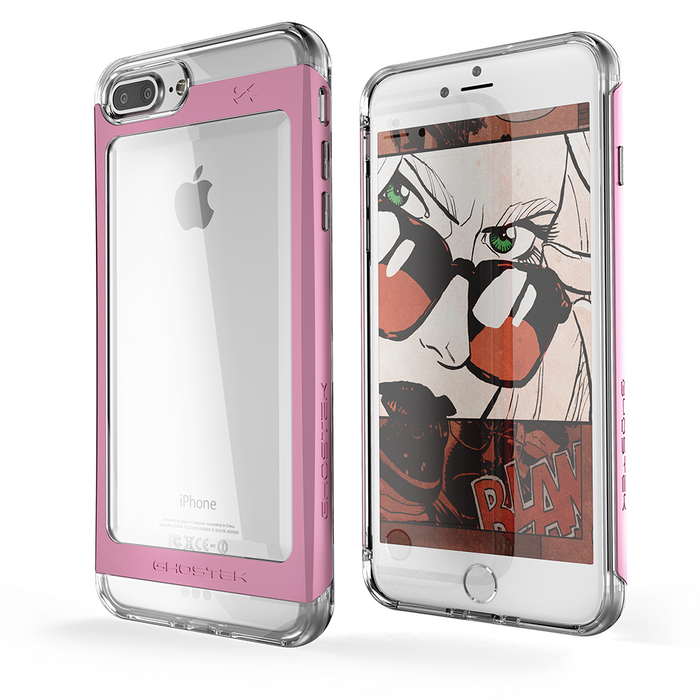 iPhone 7+ Plus Case, Ghostek Pink Cloak 2.0 Pink Series w/ Screen Protector | Aluminum Frame (Color in image: Pink)