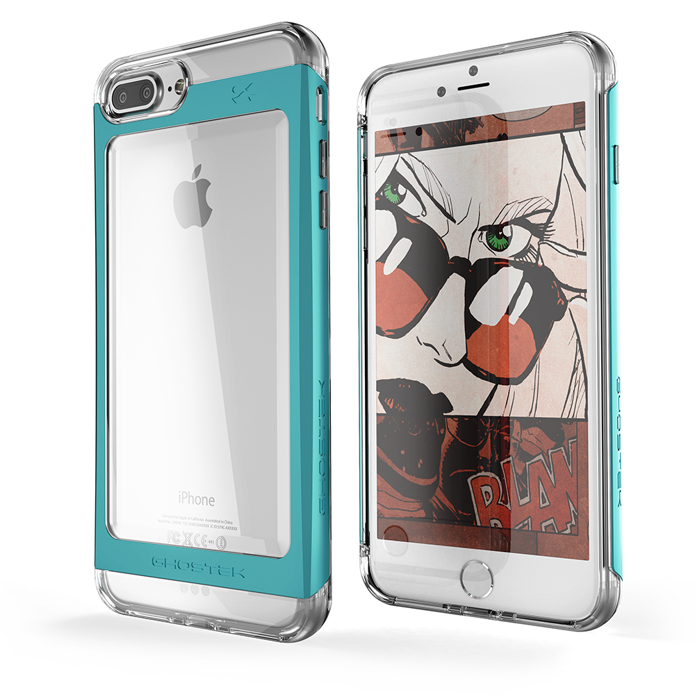 iPhone 7+ Plus Case, Ghostek® Cloak 2.0 Teal w/ Explosion-Proof Screen Protector | Aluminum Frame (Color in image: Teal)