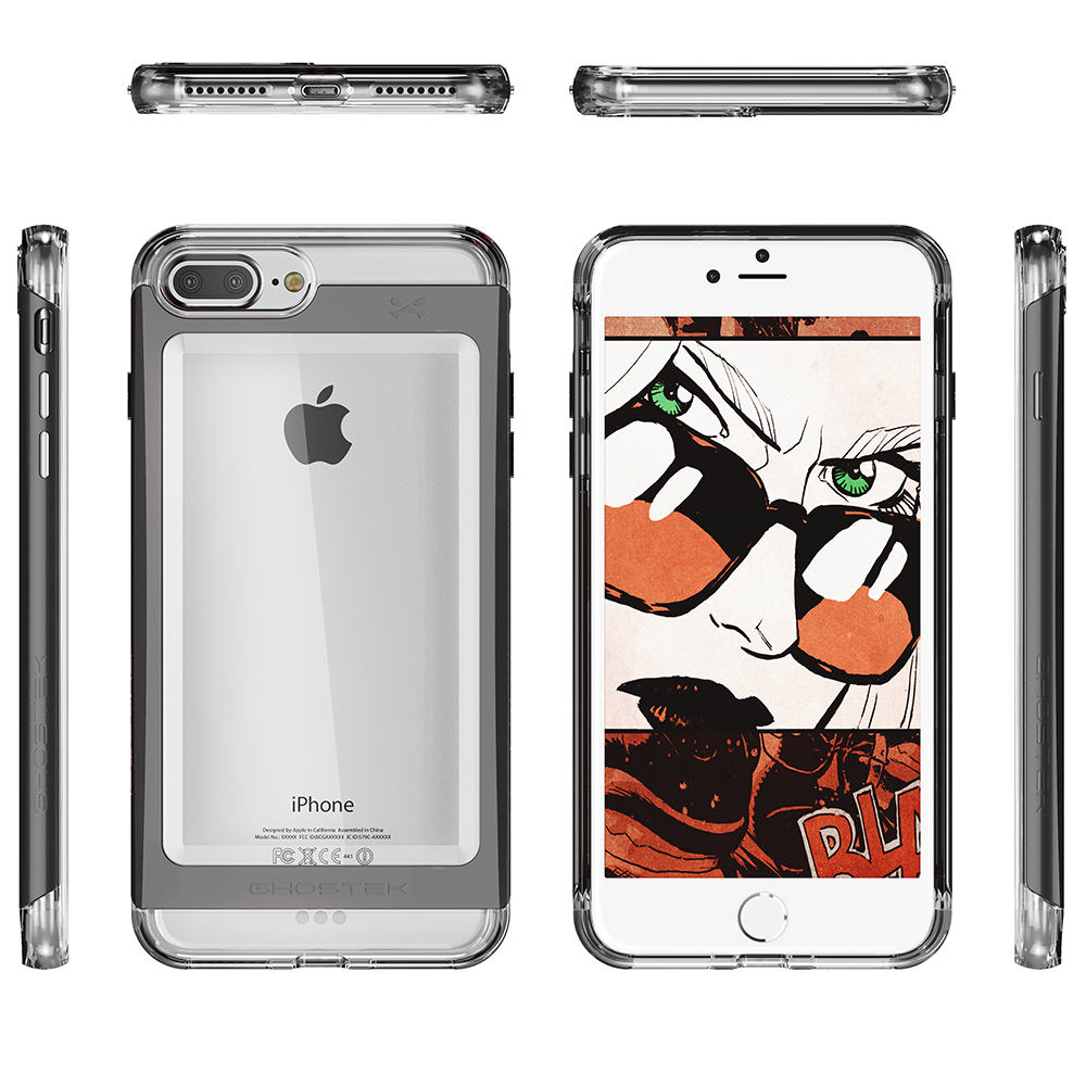 iPhone 7+ Plus Case, Ghostek® Cloak 2.0 Black w/ ExplosionProof Screen Protector | Aluminum Frame (Color in image: Silver)