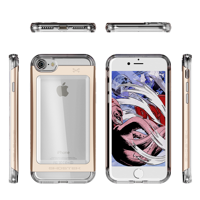 iPhone 7 Case, Ghostek® Cloak 2.0 Gold w/ Explosion-Proof Screen Protector | Aluminum Frame (Color in image: Black)