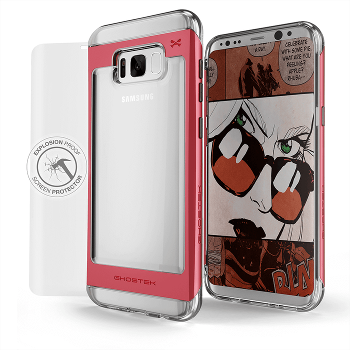 Galaxy S8 Plus Case, Ghostek® 2.0 Red Series w/ Explosion-Proof Screen Protector | Aluminum Frame (Color in image: Red)