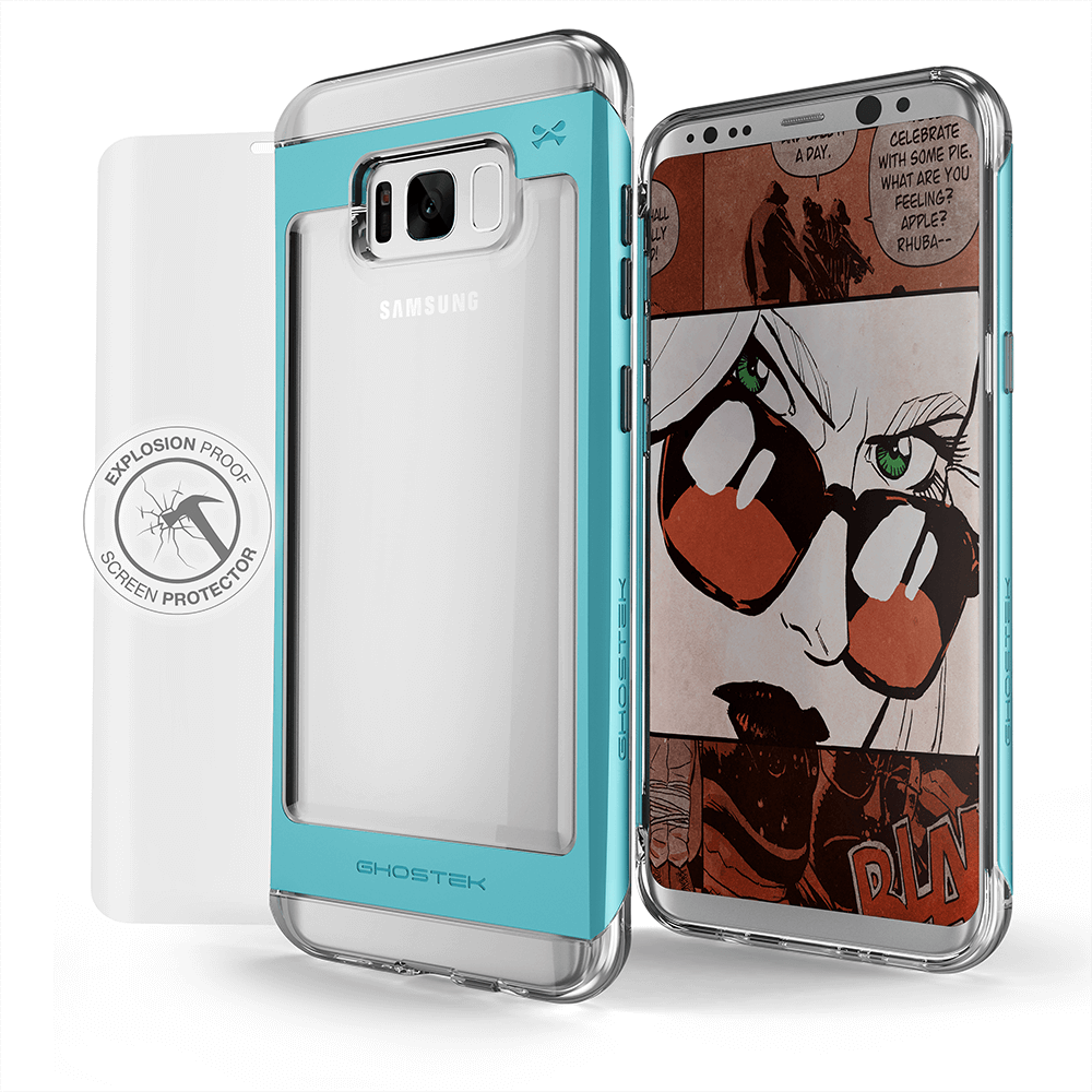 Galaxy S8 Plus Case, Ghostek® 2.0 Teal Series w/ Explosion-Proof Screen Protector | Aluminum Frame (Color in image: Teal)