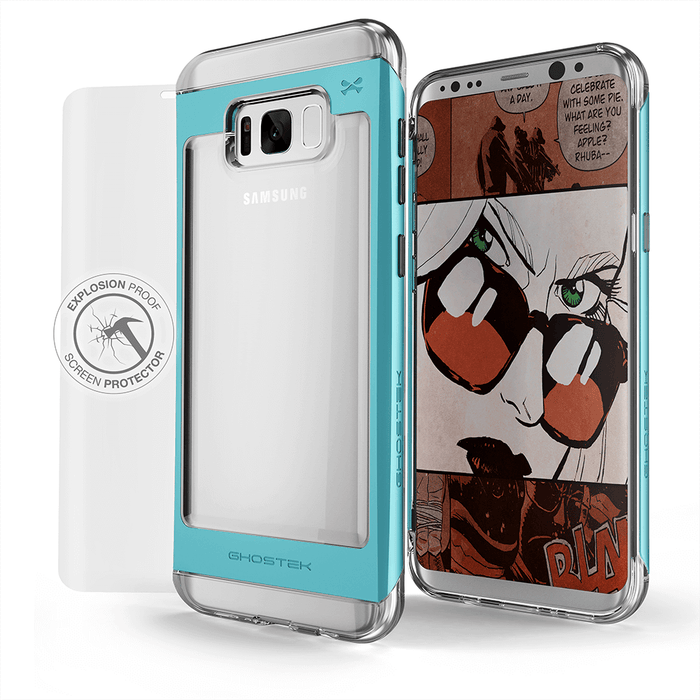 Galaxy S8 Plus Case, Ghostek® 2.0 Teal Series w/ Explosion-Proof Screen Protector | Aluminum Frame (Color in image: Teal)