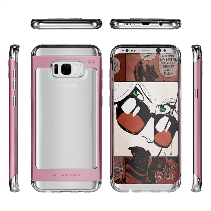 Galaxy S8 Case, Ghostek Pink 2.0 Pink Series w/ ExplosionProof Screen Protector | Aluminum Frame (Color in image: Red)