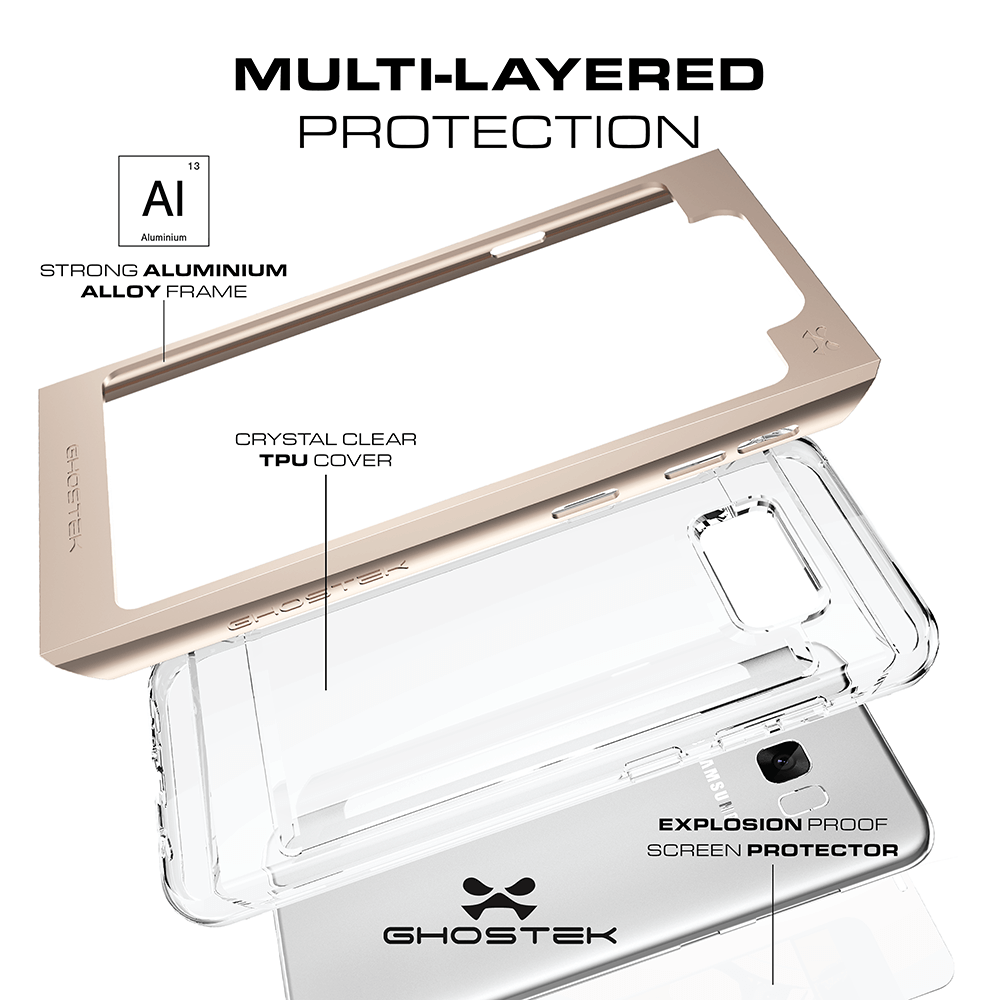 MULTI-LAYERED PROTECTION STRONG ALUMINIUM ALLOY FRAME CRYSTAL CLEAR TPU COVER SSiLS055 EXPLOSION PROOF SCREEN PROTECTOR y (Color in image: Silver)