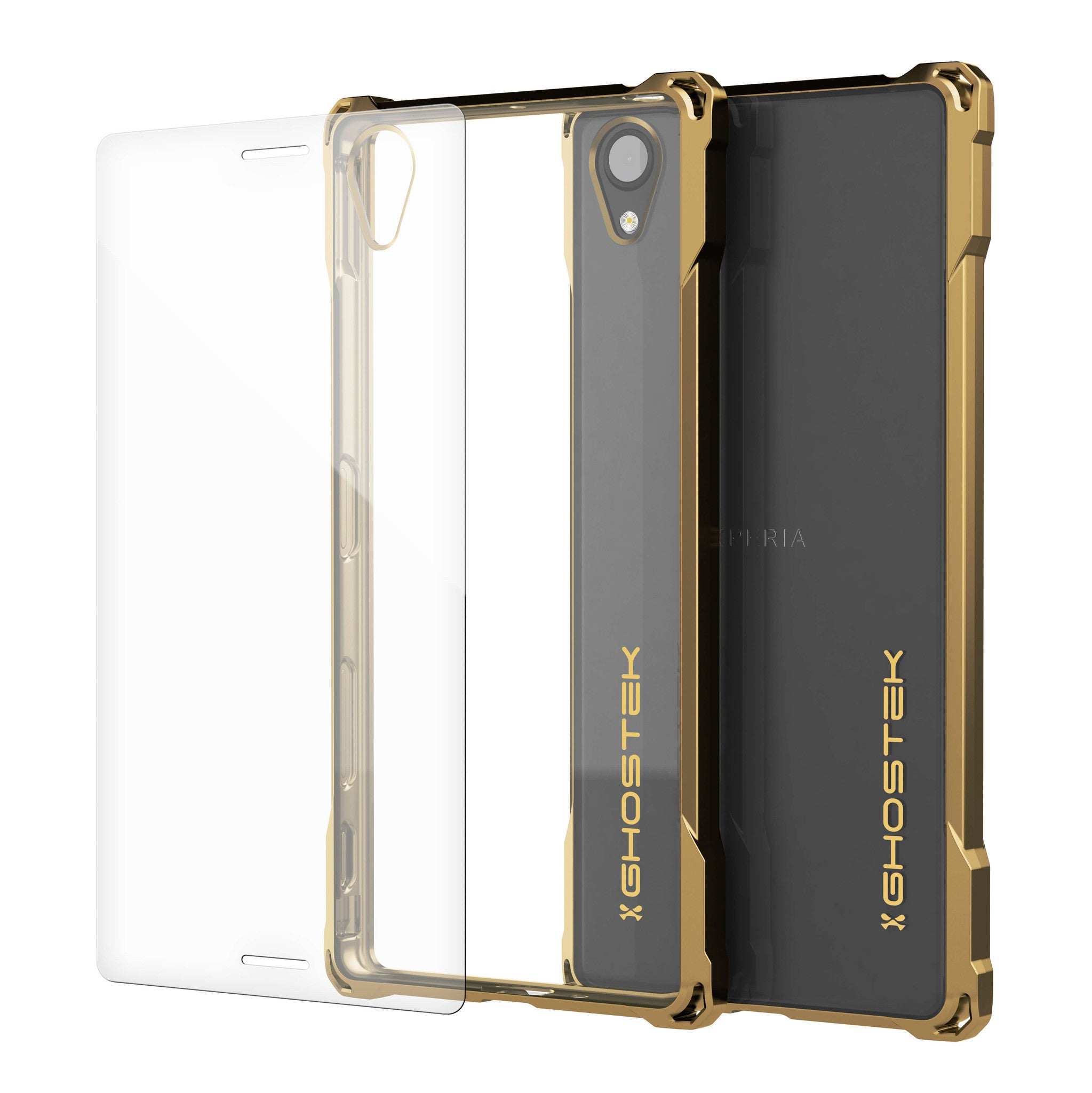 Xperia X Case, Ghostek® Covert Gold Series | Clear TPU | Warranty | Screen Protector | Ultra Fit (Color in image: Gold)