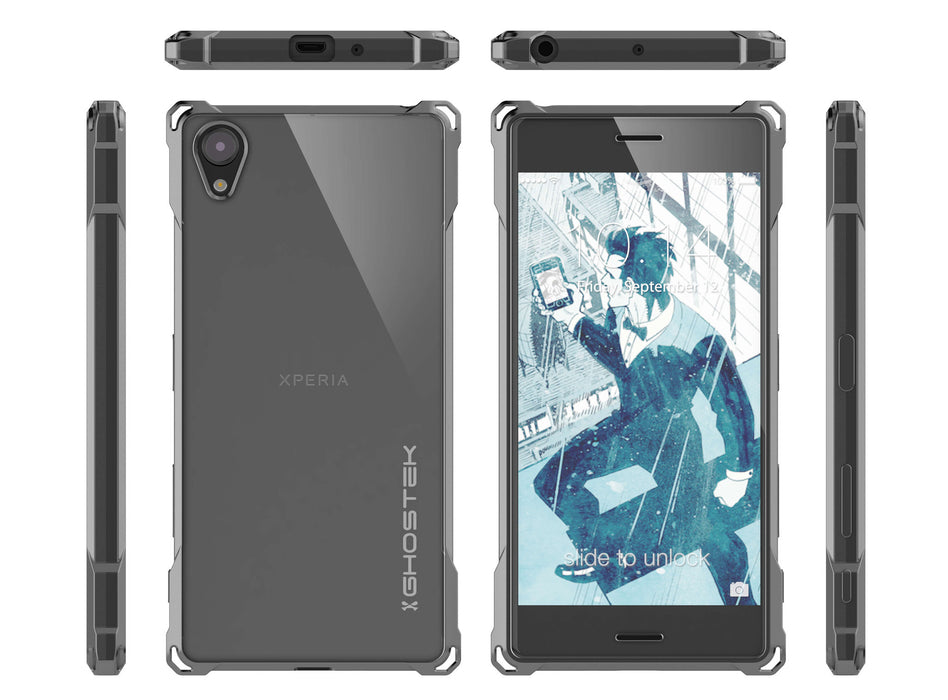 Xperia X Case, Ghostek® Covert Dark Gray Series | Clear TPU | Warranty | Screen Protector | Ultra Fit (Color in image: Peach)