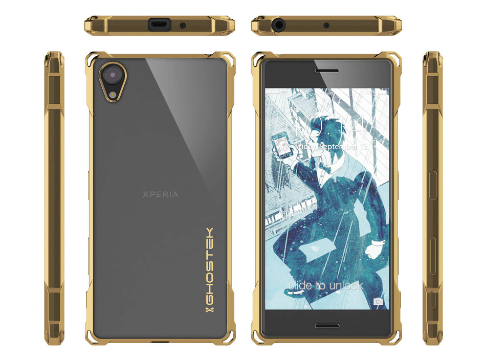 Xperia X Case, Ghostek® Covert Gold Series | Clear TPU | Warranty | Screen Protector | Ultra Fit (Color in image: Peach)