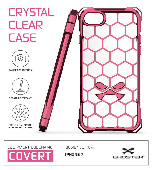 iPhone 8 Case, Ghostek® Covert Peach, Premium Impact Protective Armor | Lifetime Warranty Exchange (Color in image: rose pink)