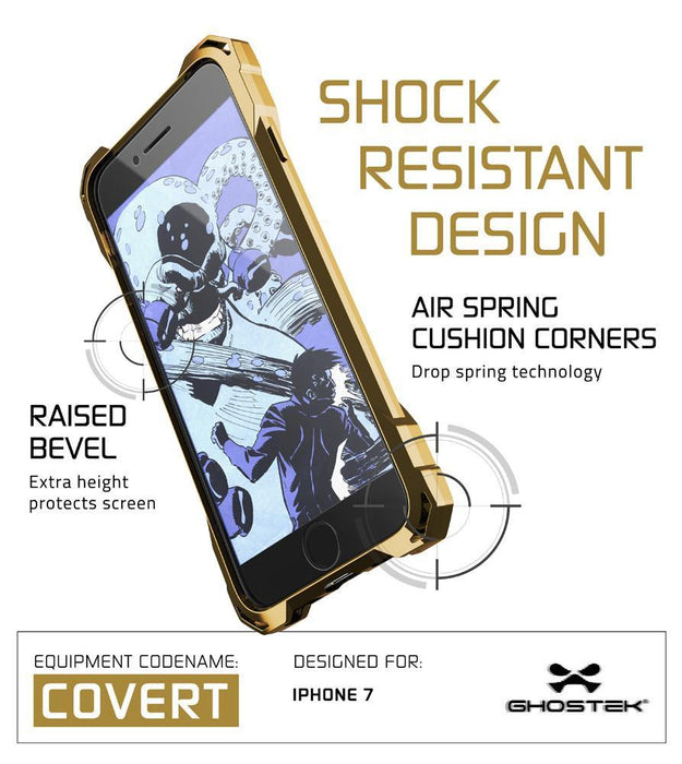 iPhone 8 Case, Ghostek® Covert Gold, Premium Impact Protective Armor | Lifetime Warranty Exchange (Color in image: teal)