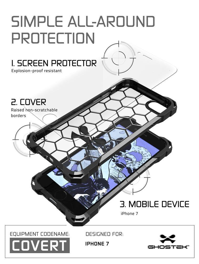 iPhone 8 Case, Ghostek® Covert Space Grey, Premium Impact Armor | Lifetime Warranty Exchange (Color in image: rose pink)