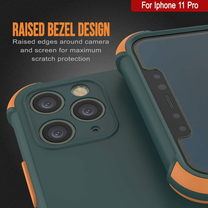 Punkcase Protective & Lightweight TPU Case [Sunshine Series] for iPhone 11 Pro [Dark Green] (Color in image: Light Green)
