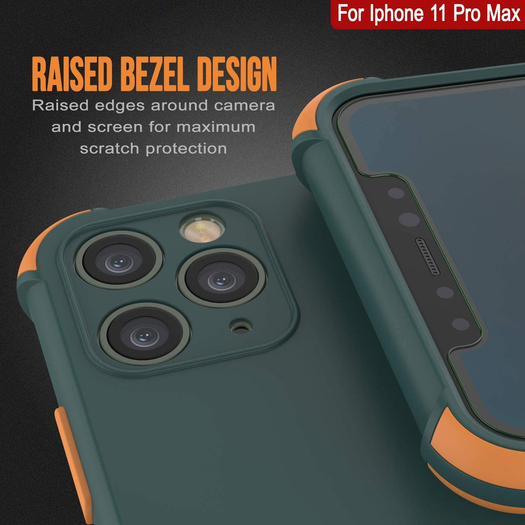 Punkcase Protective & Lightweight TPU Case [Sunshine Series] for iPhone 11 Pro Max [Dark Green] (Color in image: Light Green)