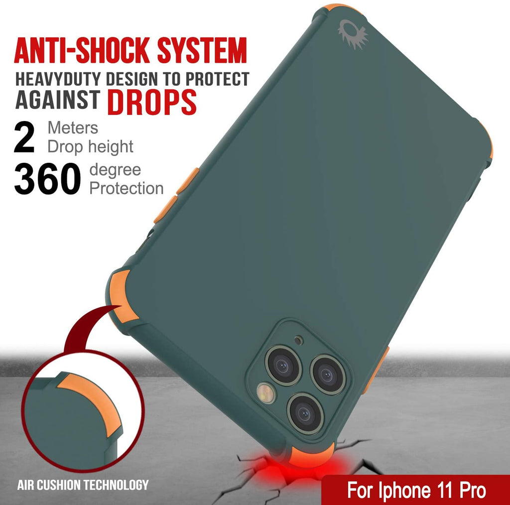 Punkcase Protective & Lightweight TPU Case [Sunshine Series] for iPhone 11 Pro [Dark Green] (Color in image: Teal)