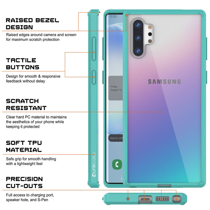 Galaxy Note 10+ Plus Punkcase Lucid-2.0 Series Slim Fit Armor Teal Case Cover (Color in image: Crystal Pink)