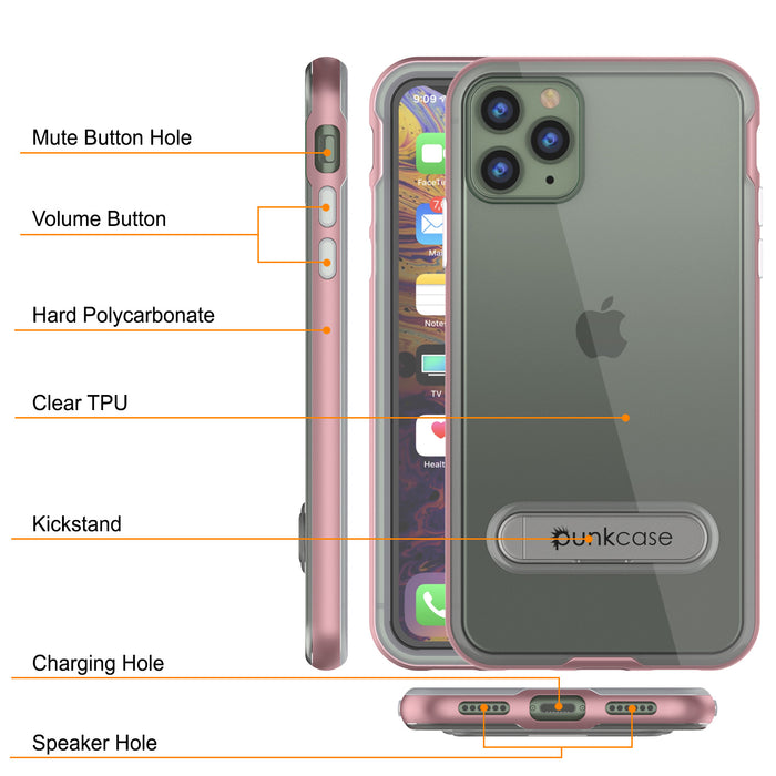 iPhone 11 Pro Max Case, PUNKcase [LUCID 3.0 Series] [Slim Fit] Armor Cover w/ Integrated Screen Protector [Rose Gold] (Color in image: Blue)